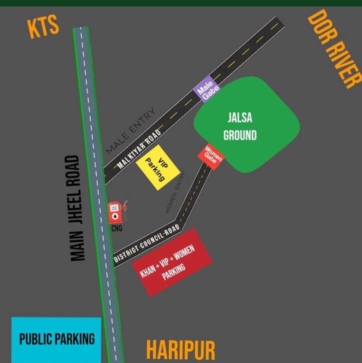 PTI - Imran Khan Haripur Jalsa Route Map