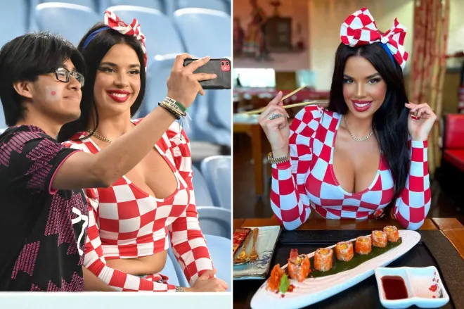 Ivana Knoll takes selfies with Japan supporters before Croatia game after  sushi taunt