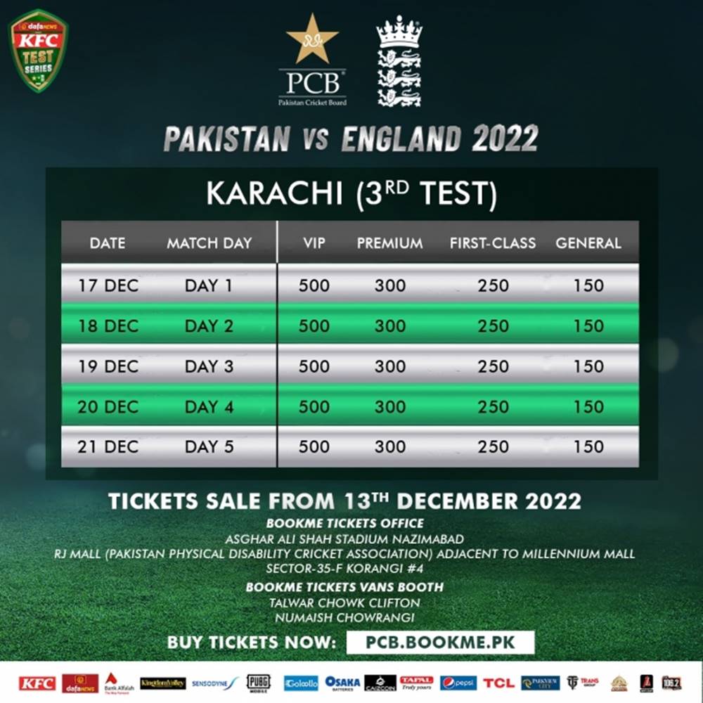 Pakistan vs England Tickets
