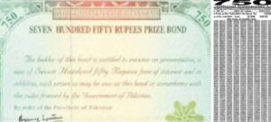 Rs 750 Prize Bond Draw