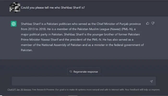 Chat GPT Shehbaz Sharif 
