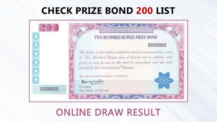 200 prize bond list