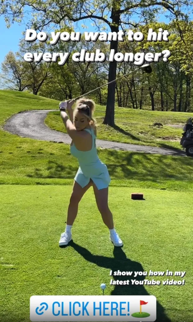 Paige Spiranac gives golf tips in revealing outfit